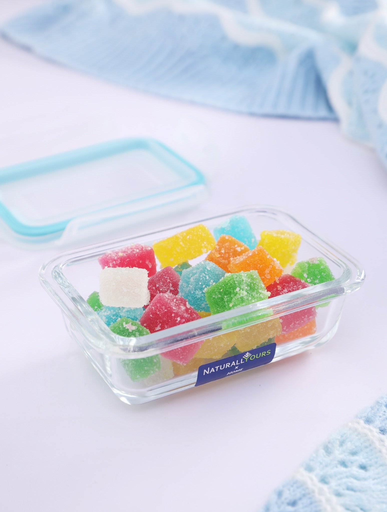 NATURALLYOURS 180 ml Rectangle Glass Storage Container with PP Lid 1Pcs