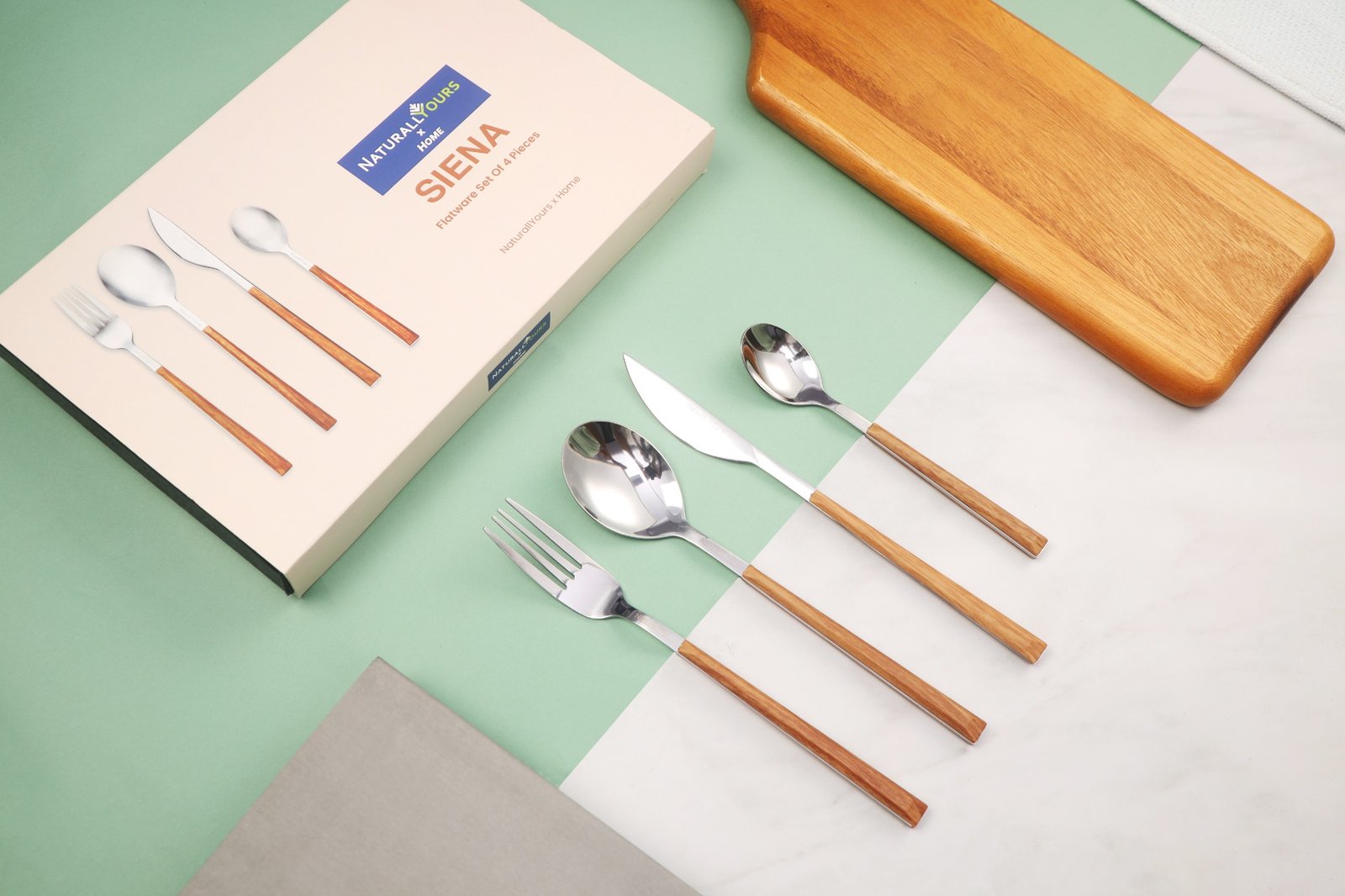 NATURALLYOURS Siena 4-Piece Stainless Steel Flatware Set