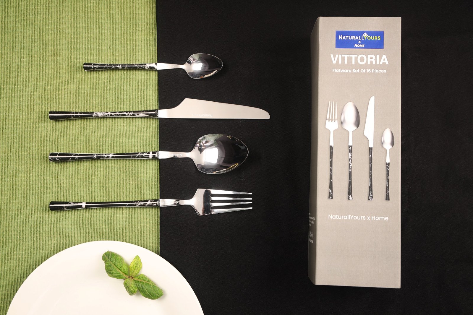 NATURALLYOURS Vittoria 16-Piece Stainless Steel Flatware Set