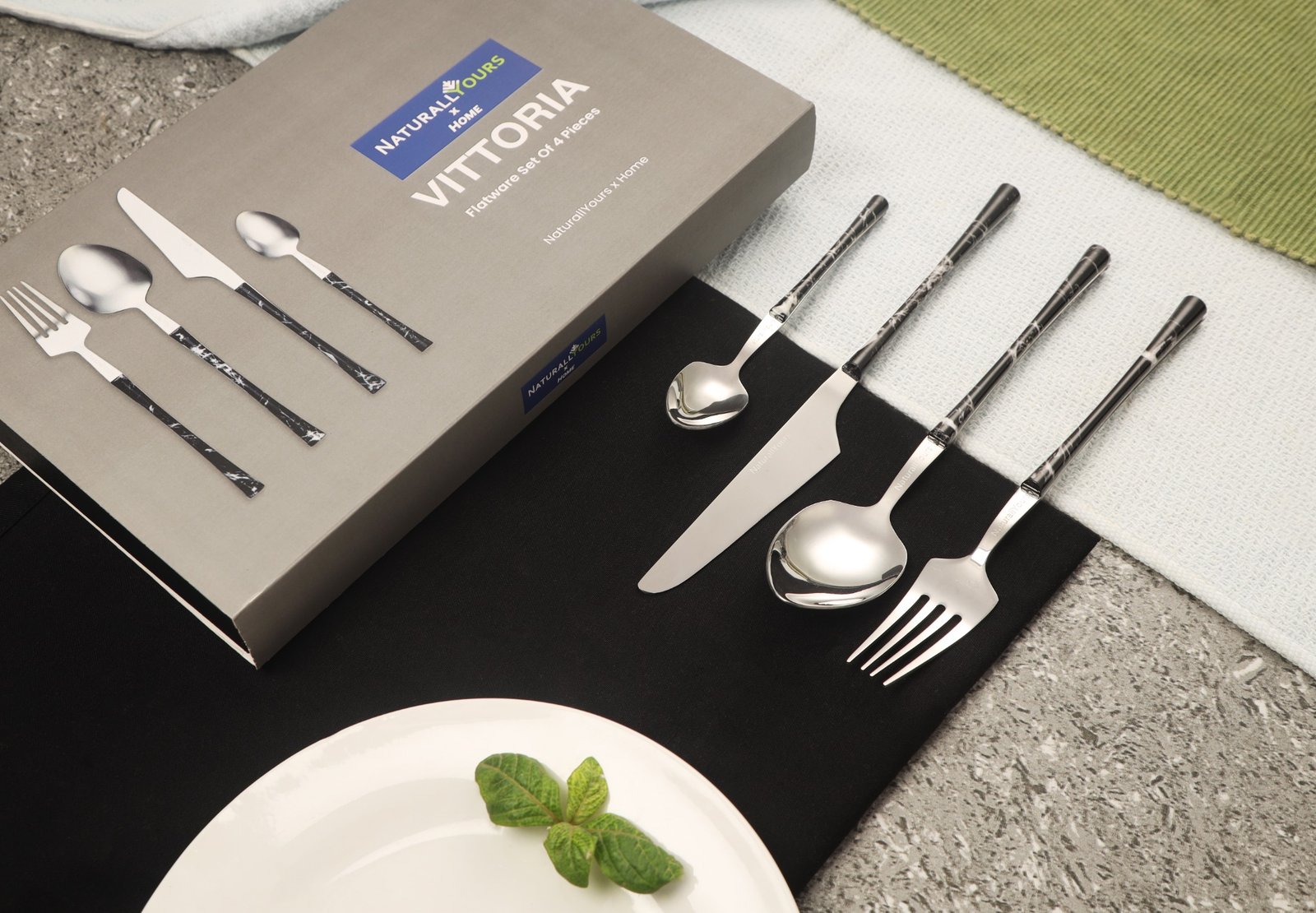 NATURALLYOURS Vittoria 4-Piece Stainless Steel Flatware Set
