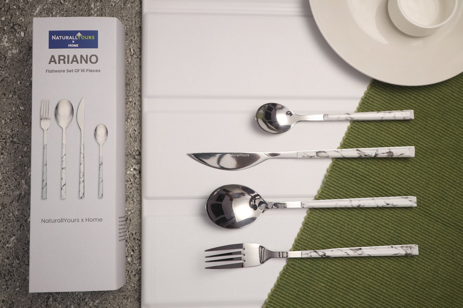 NATURALLYOURS Ariano 16-Piece Stainless Steel Flatware Set