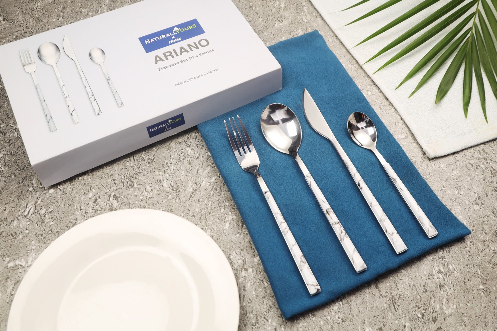 NATURALLYOURS Ariano 4-Piece Stainless Steel Flatware Set
