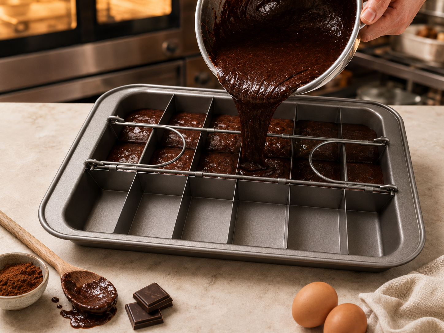NATURALLYOURS Carbon Steel Non-Stick Brownie Pan 1Pcs, L31.5 × W20 × H4 cm