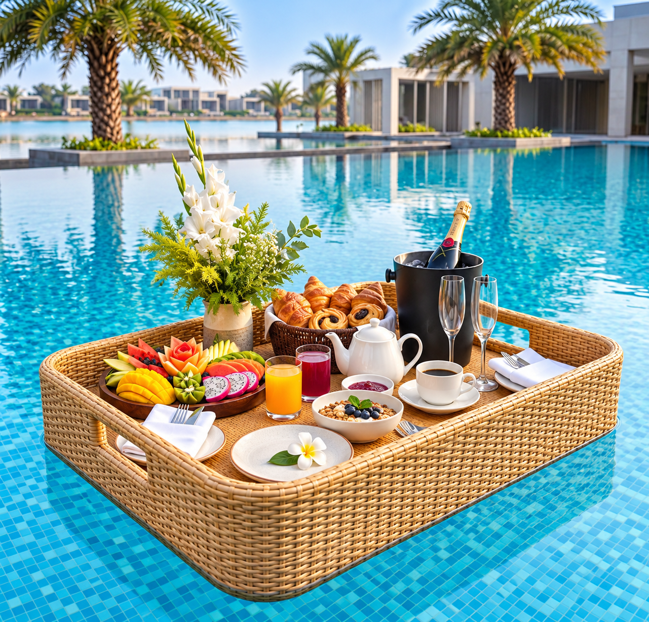 NATURALLYOURS PoolLuxe Rectangular Floating Tray 1 Pc, 100 × 60 × 20 cm